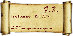 Freiberger Karád névjegykártya