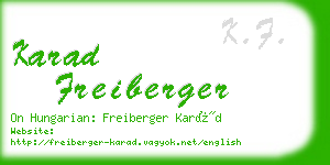 karad freiberger business card
